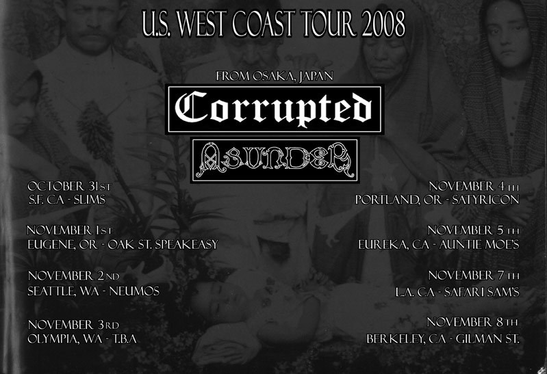 Asunder - Corrupted tour